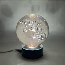 Blown Glass Bubble Sphere + LED Light