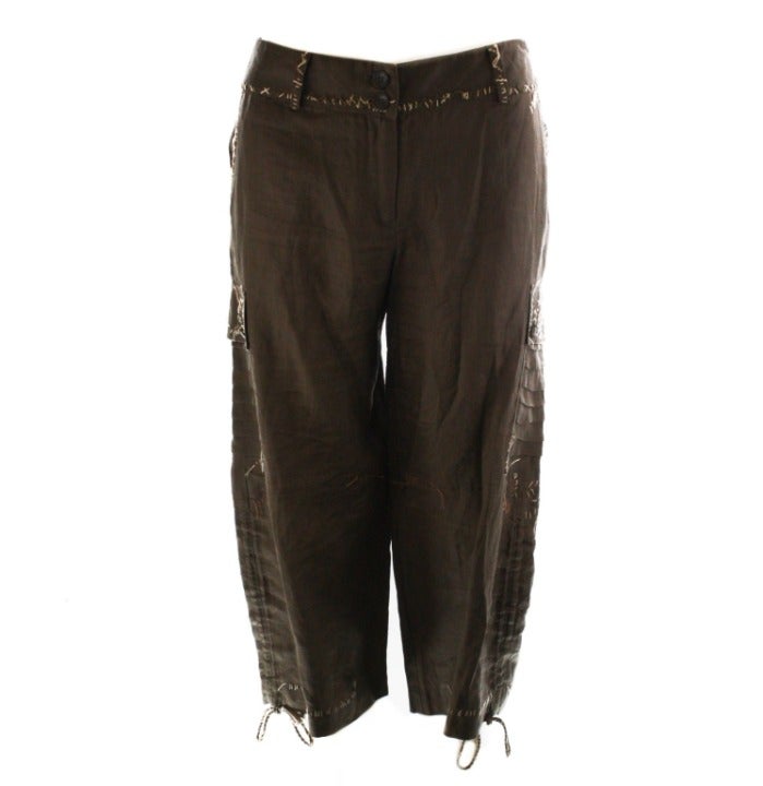 ELIE TAHARI Brown Capris Pants Size 8