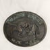Vintage Bulldog Knives Hand Made Belt Buckle Bronze two fighting dogs