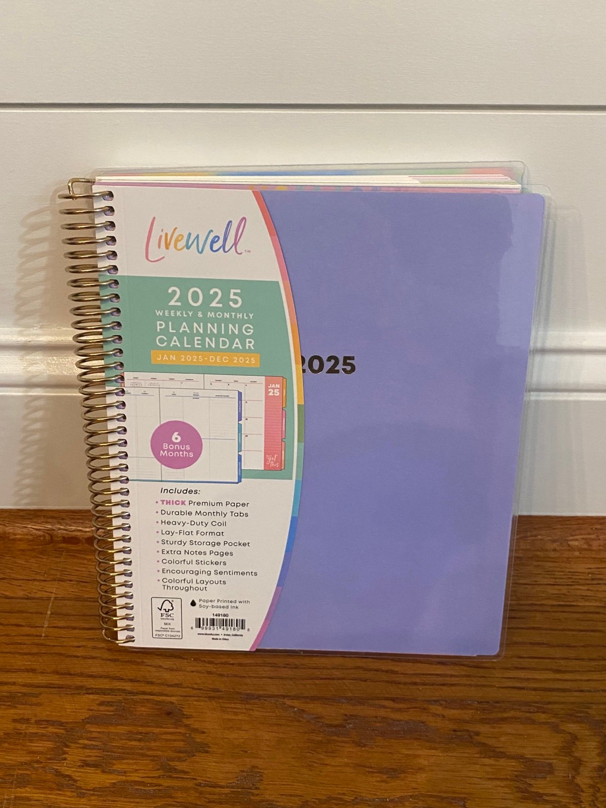 Livewell 2025 Calendar Weekly/Monthly Planner, 7 x 9 New Year Fashion Blue