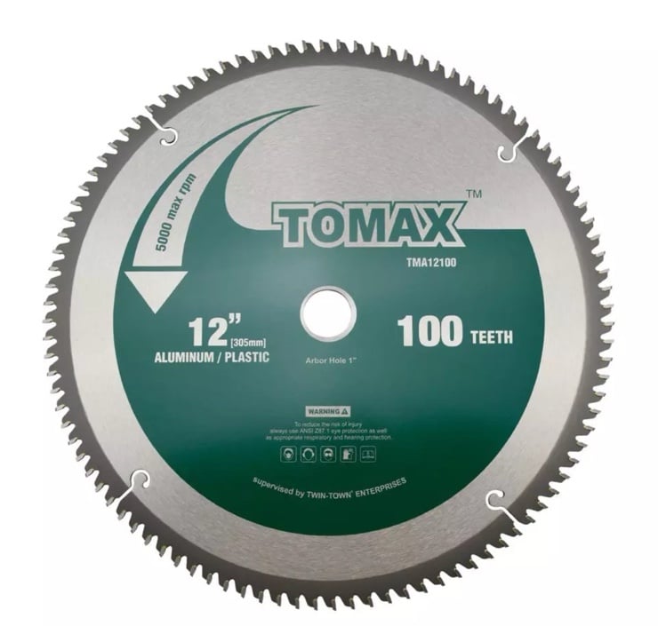12-Inch 100 Tooth TCG Aluminum and Non-Ferrous Metal Saw Blade with 1-Inch