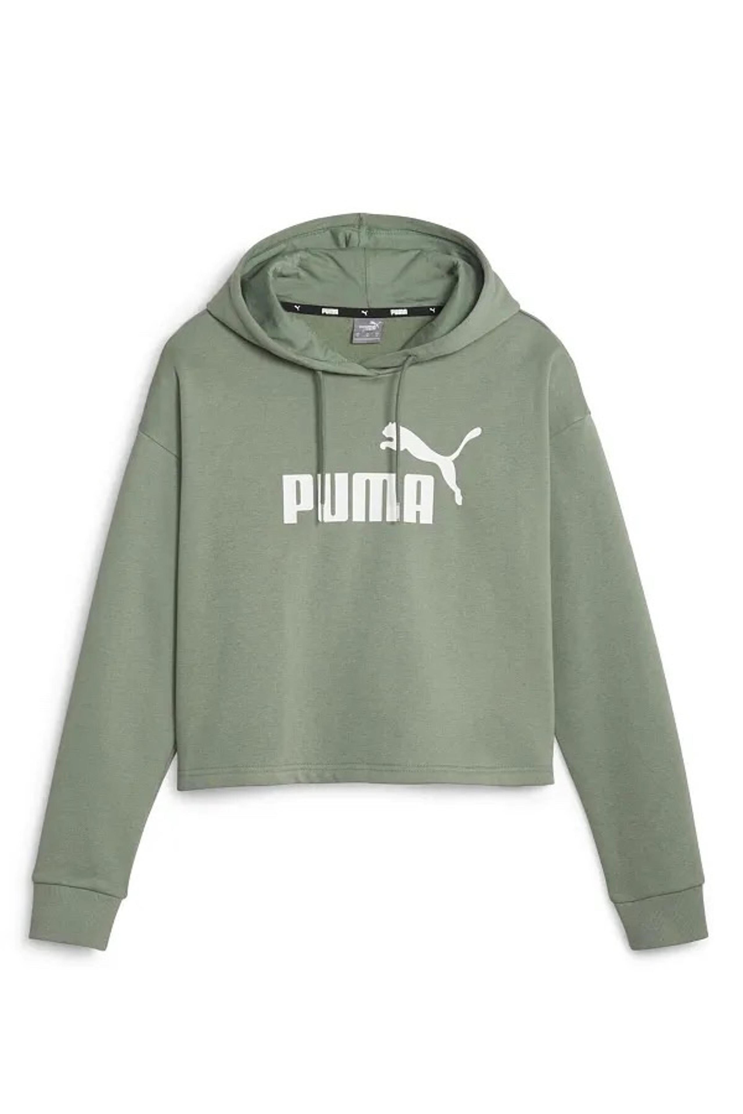 Puma essentials logo fleece cropped hoodie sweater