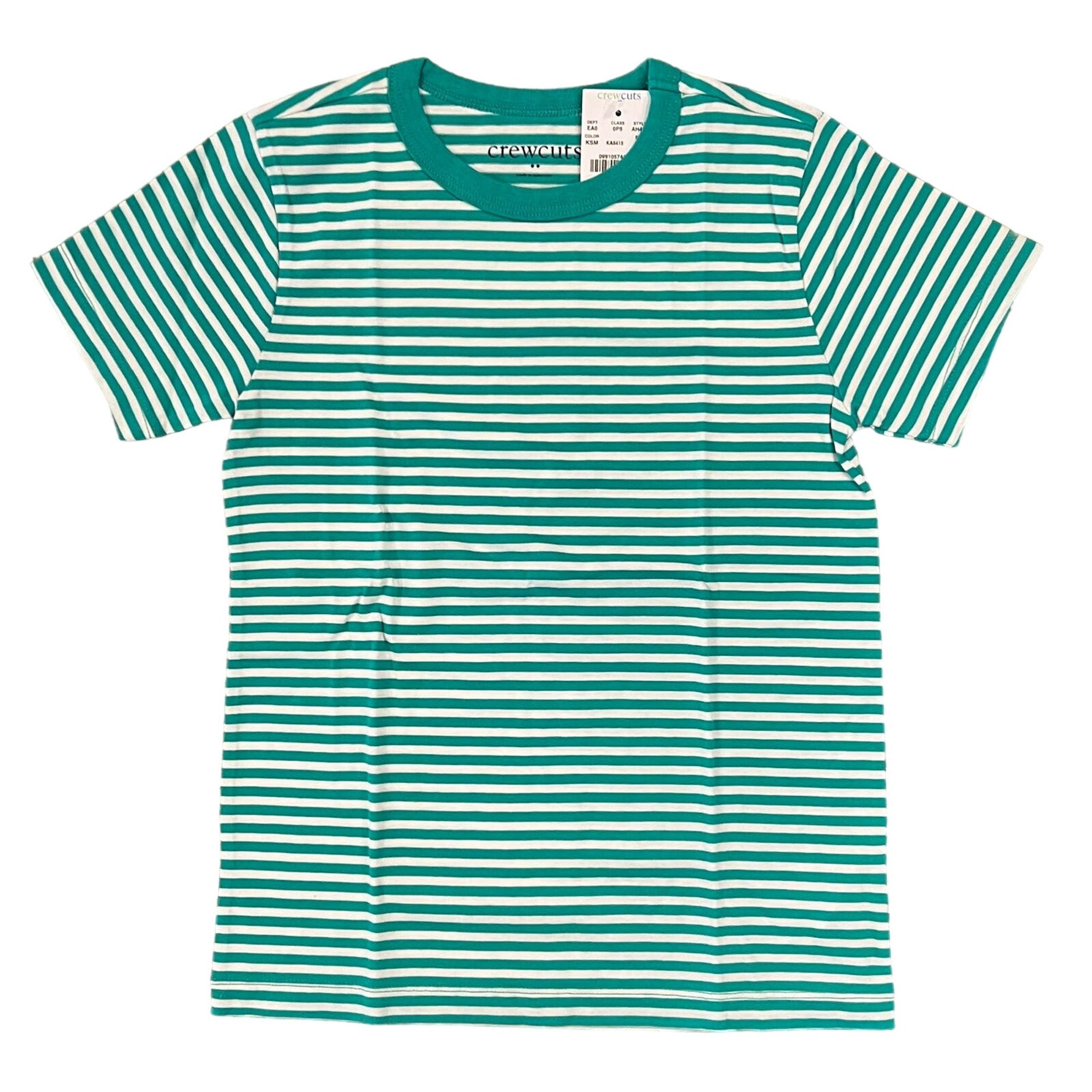 NWT J. Crew Boys' Mint Green and White Stripe T-Shirt - SIZE 4-5