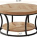 Round Coffee Table for Living Room, 2-Tier Circle Coffee Table with Storage