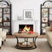 Round Coffee Table for Living Room, 2-Tier Circle Coffee Table with Storage