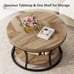 Round Coffee Table for Living Room, 2-Tier Circle Coffee Table with Storage