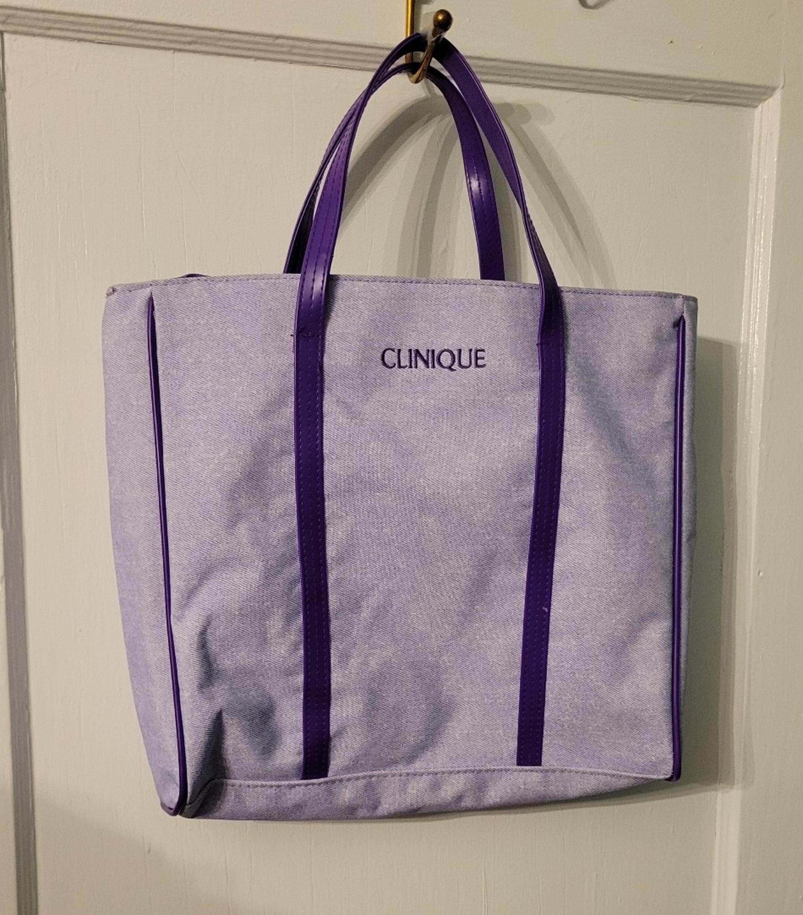 tote clinique large open tote canvas shopping travel bags purple