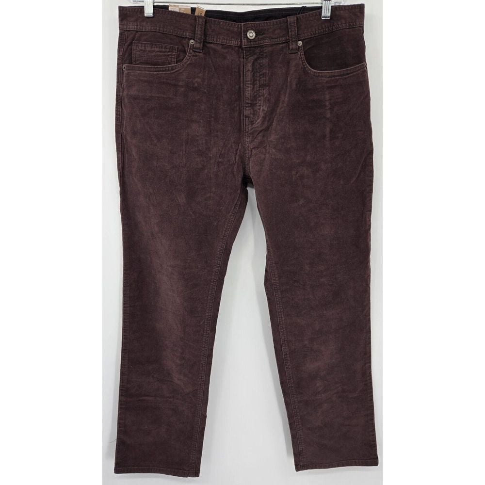 prAna Pants Men's 36x34 Sustainer Corduroy Slim Fit Tapered 5-Pocket Brown