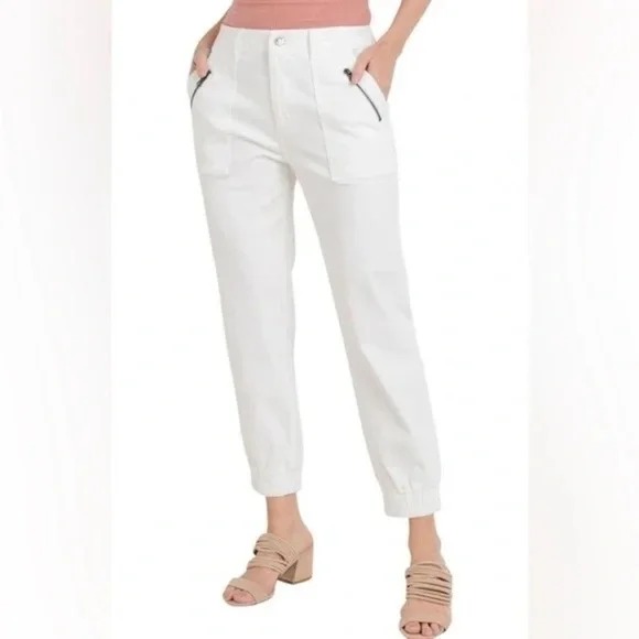 L.T.J Letter to Juliet Zip Pocket Ankle Jeans in Optic White
