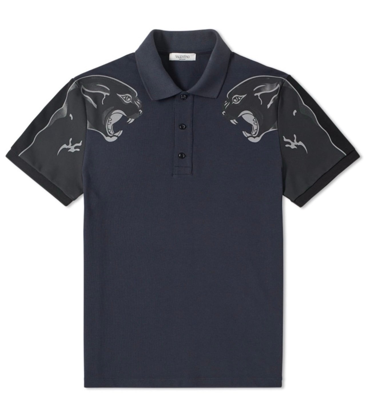 EUC Men’s Size Medium Valentino Panther Souvenir Polo Shirt 110% In Dark Navy
