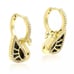14k Gold Plated Black Swan Hoop Earrings 925 Gold Plated
