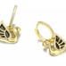 14k Gold Plated Black Swan Hoop Earrings 925 Gold Plated