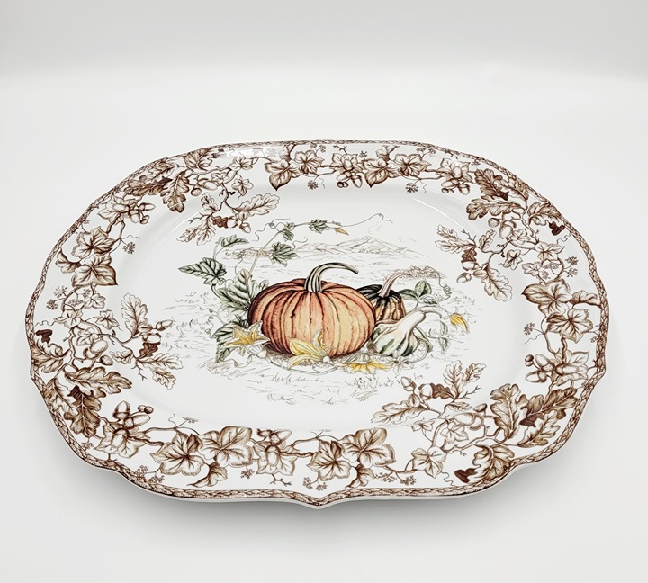 Williams Sonoma Plymouth Pumpkin XL Rectangular Serving Platter 21 NEW