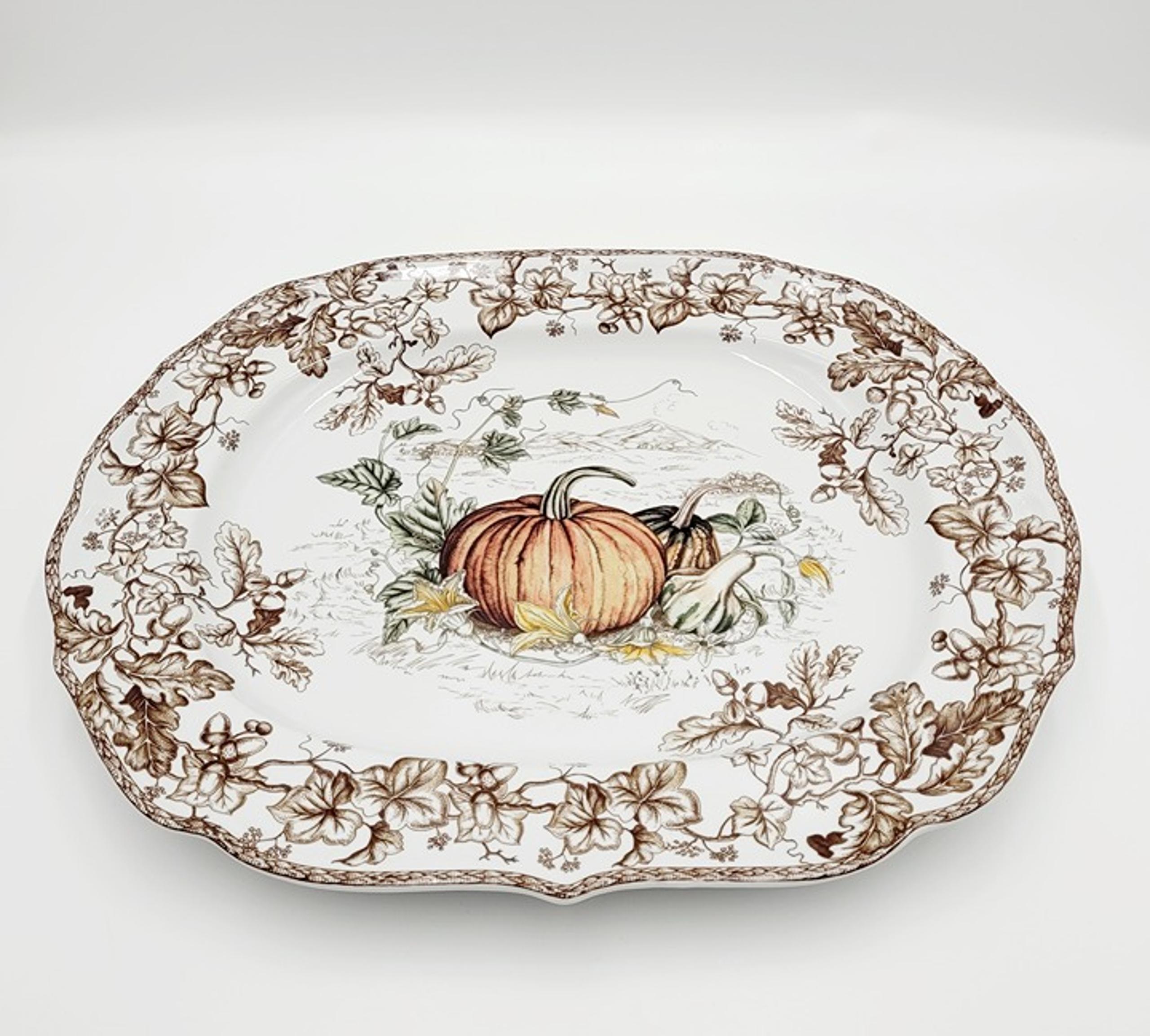 Williams Sonoma Plymouth Pumpkin XL Rectangular Serving Platter 21" NEW
