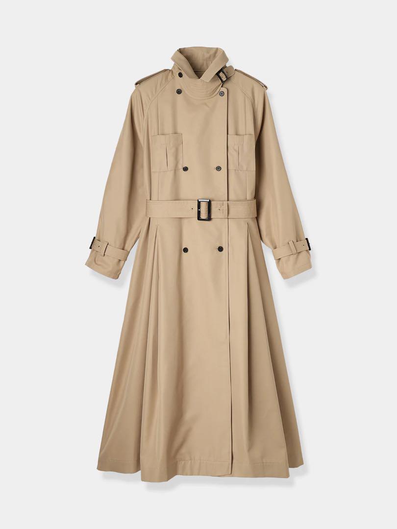 l'aubeblanc】Belted Flare Trench Coat