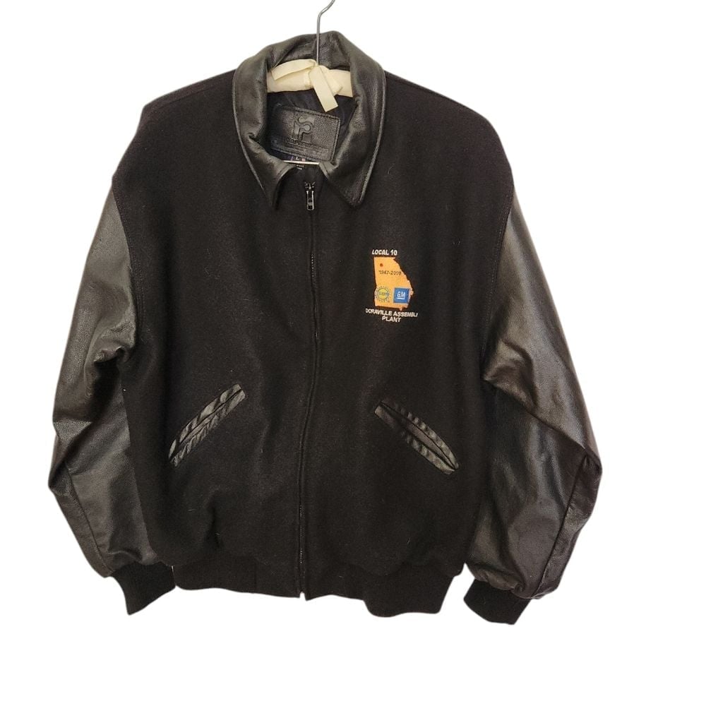 Y2K Local 10 Doraville Assembly Plant Wool and Leather Jacket Size Large