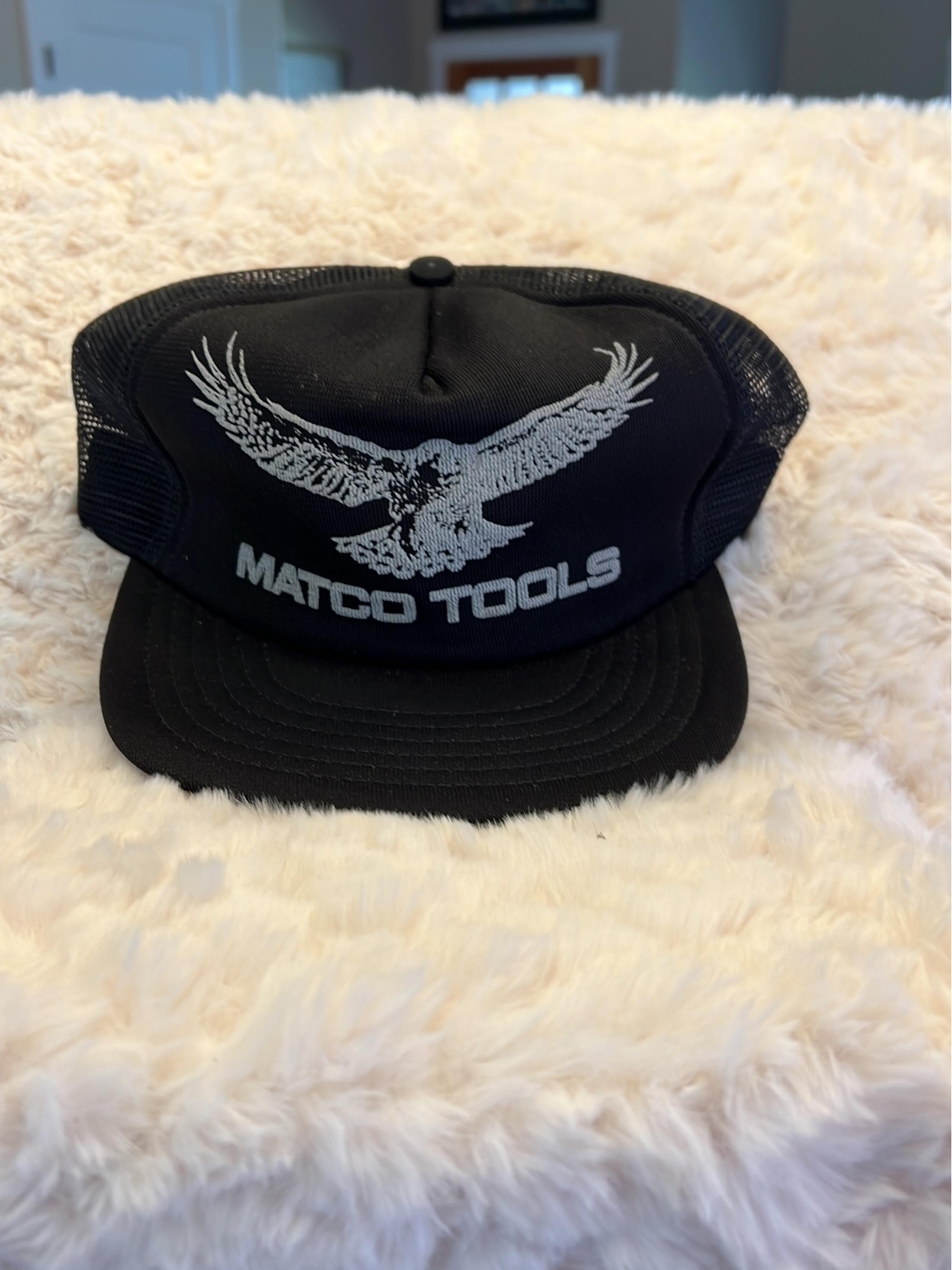 Vintage Matco tools eagle hat black trucker mesh
