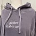Phil Hates Gluten Purple Hoodie Size M Medium Womens Large Gluten Hates Me