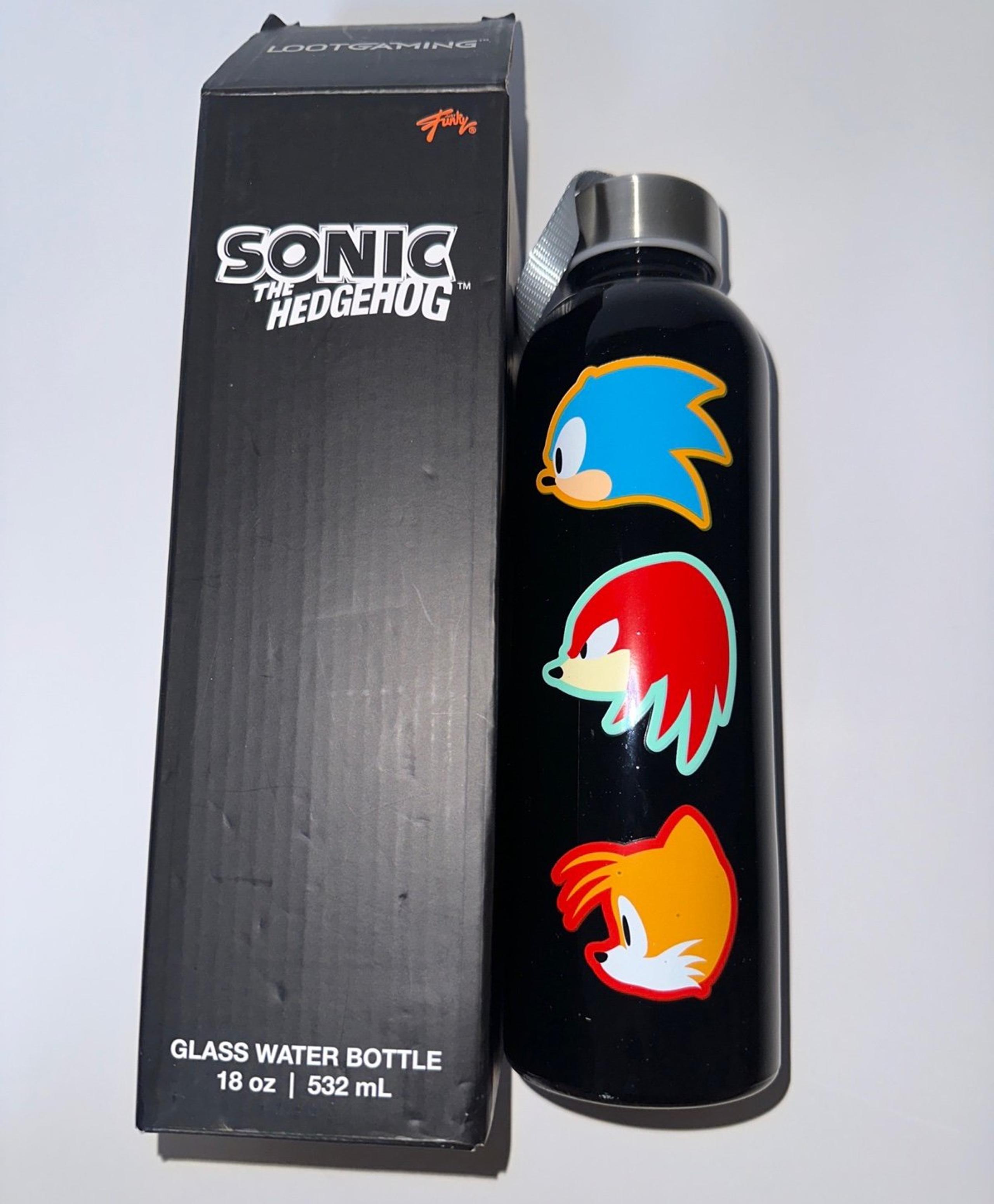 Sonic The Hedgehog Glass Water Bottle 18oz Lootcrate Collectible Sega Knuckles