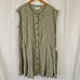 VTG FLAX by Jeanne Engelhart Linen Mini Button Up Sleeveless Striped Dress Sz M