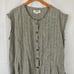 VTG FLAX by Jeanne Engelhart Linen Mini Button Up Sleeveless Striped Dress Sz M