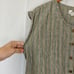 VTG FLAX by Jeanne Engelhart Linen Mini Button Up Sleeveless Striped Dress Sz M