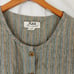 VTG FLAX by Jeanne Engelhart Linen Mini Button Up Sleeveless Striped Dress Sz M