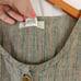 VTG FLAX by Jeanne Engelhart Linen Mini Button Up Sleeveless Striped Dress Sz M