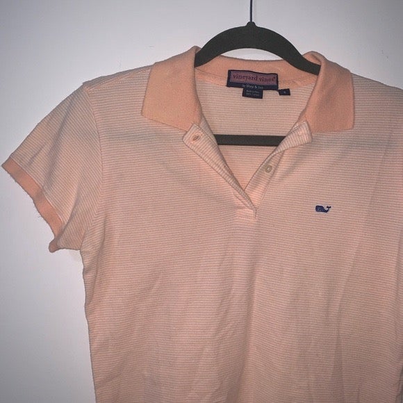 Vineyard Vines | Peach Collar Stripe Tee