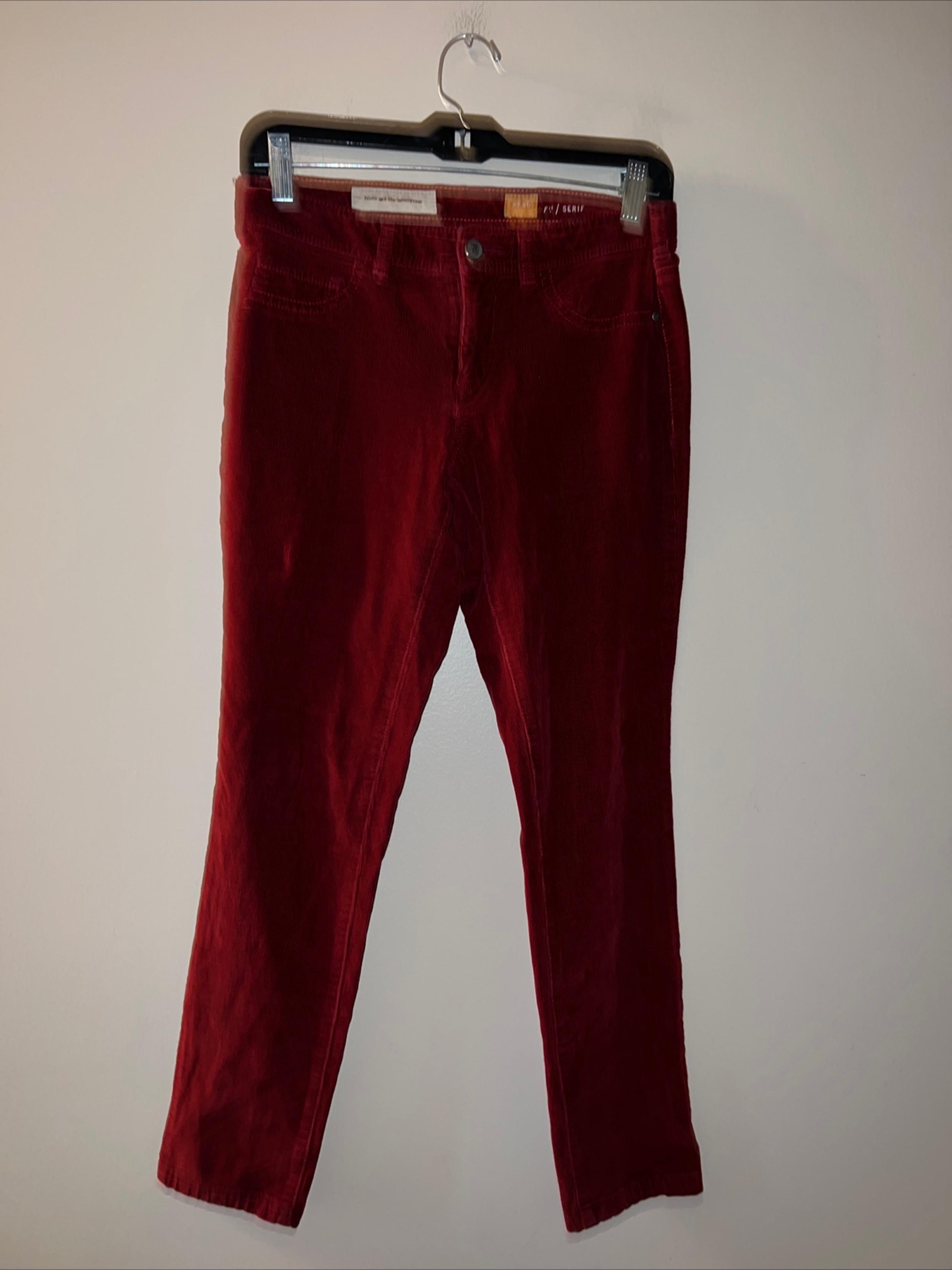 Anthropologie Pilcro And The Letterpress Red Corduroy Serif Pants Women’s 26
