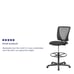 Flash Furniture Harper Ergonomic Mid-Back Mesh Drafting Chair with Black Fabric