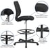 Flash Furniture Harper Ergonomic Mid-Back Mesh Drafting Chair with Black Fabric