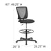 Flash Furniture Harper Ergonomic Mid-Back Mesh Drafting Chair with Black Fabric