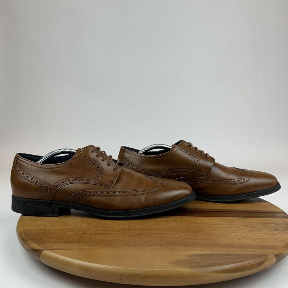 Mens Cole Haan Signature Grand Os Brown Leather Wingtip Brogue Oxfords Size 10.5