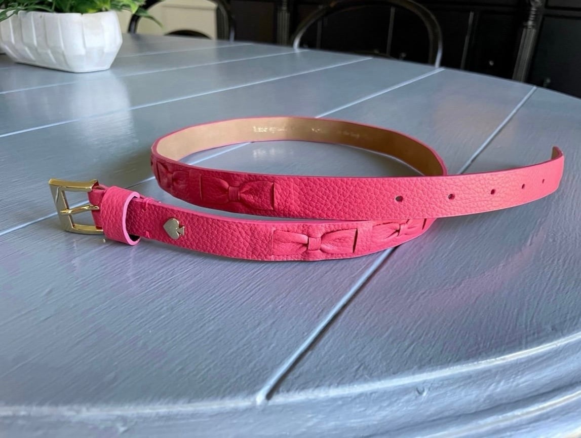 Kate spade pink bow leather belt
