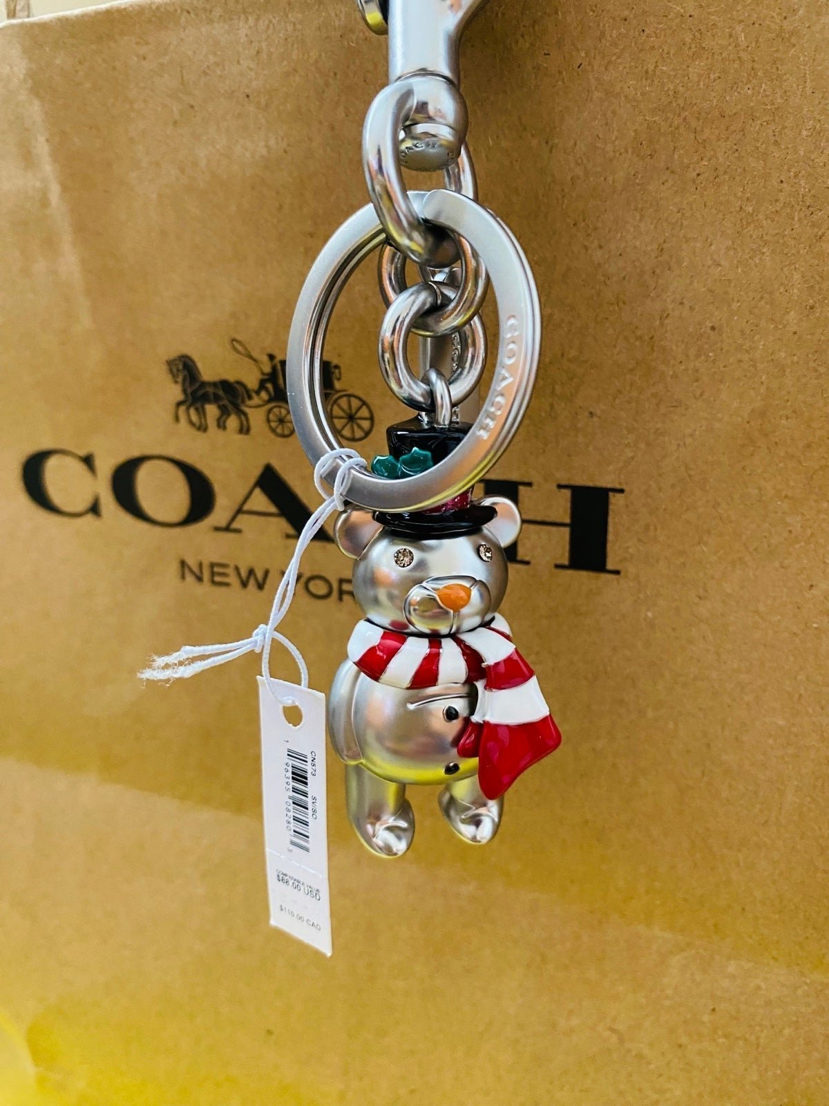 Coach Snowman Bear Bag Charm