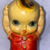 1940's Chalkware Kewpie Doll Bank. 12 tall. See pics for best description.