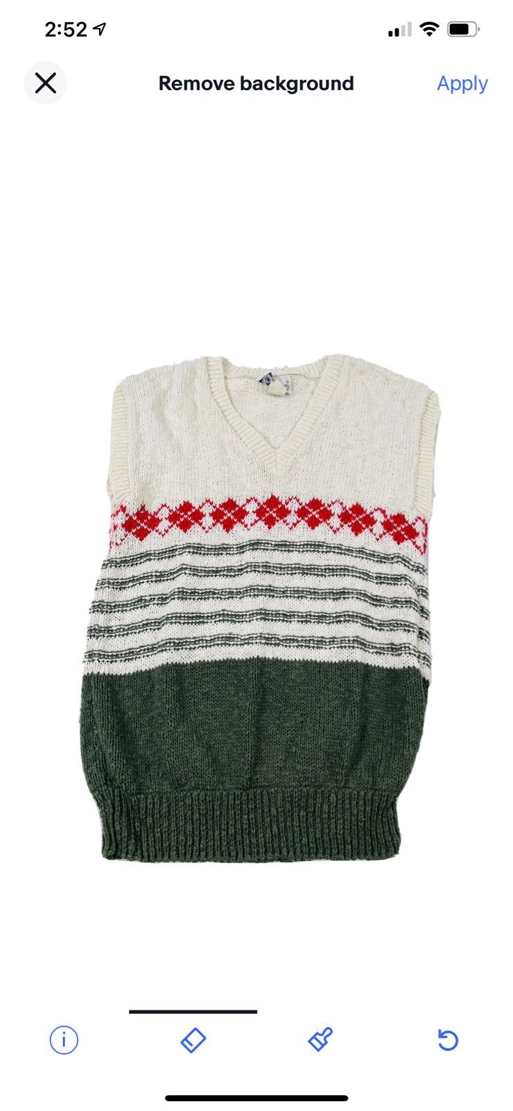 Vintage 70s Argyle Knit Sweater Vest
