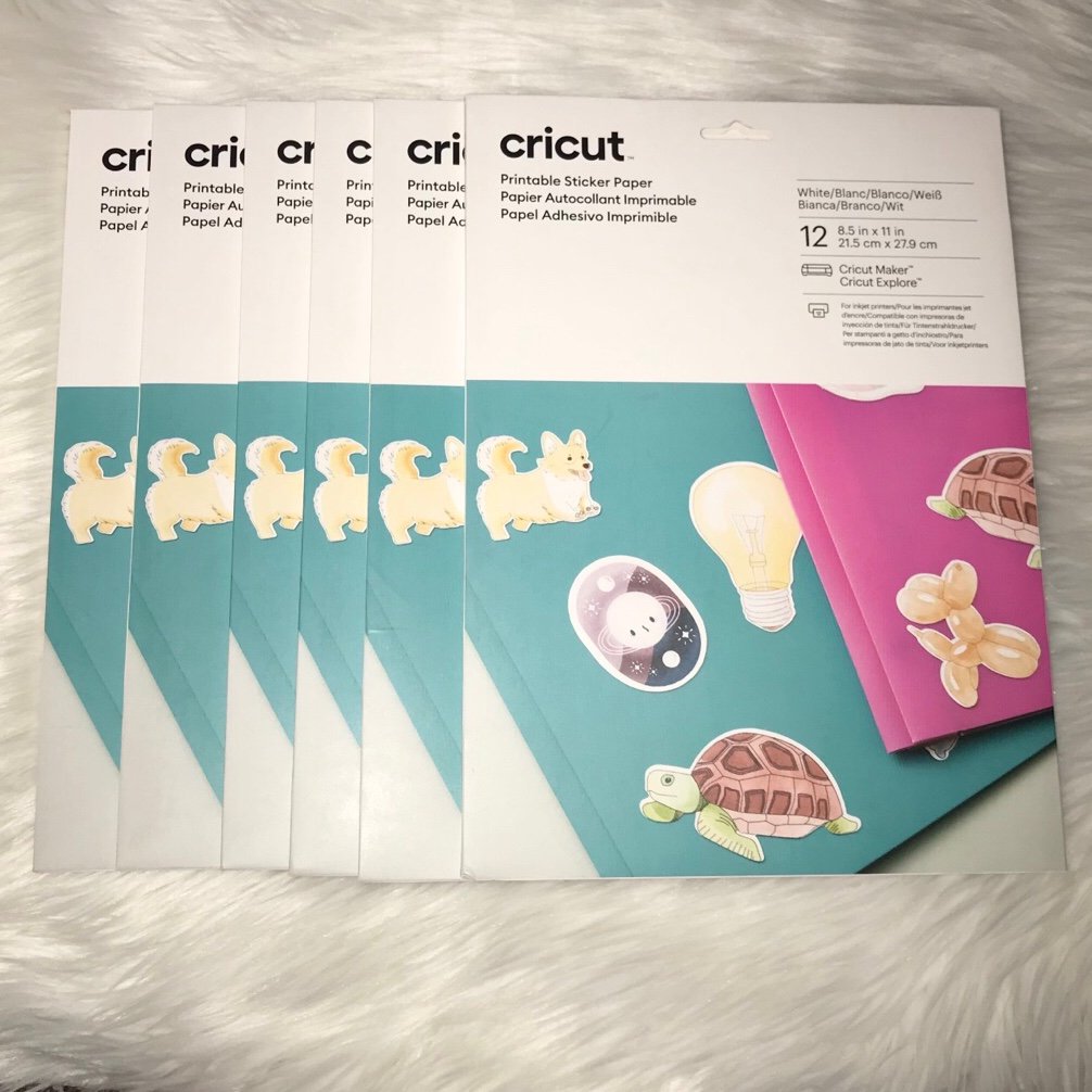 New Cricut Printable Sticker Paper 21.5cm x 27.9cm (8.5 x 11 ) Bundle of 6