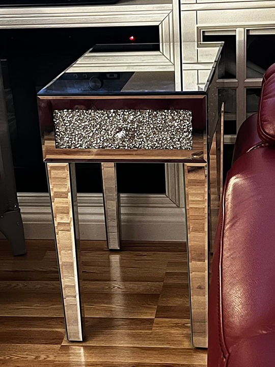 NEW! Mirrored Narrow End Table