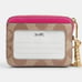 NWT COACH Zip Card Case Pink/Khaki AUTHENTIC <5⭐️Seller!