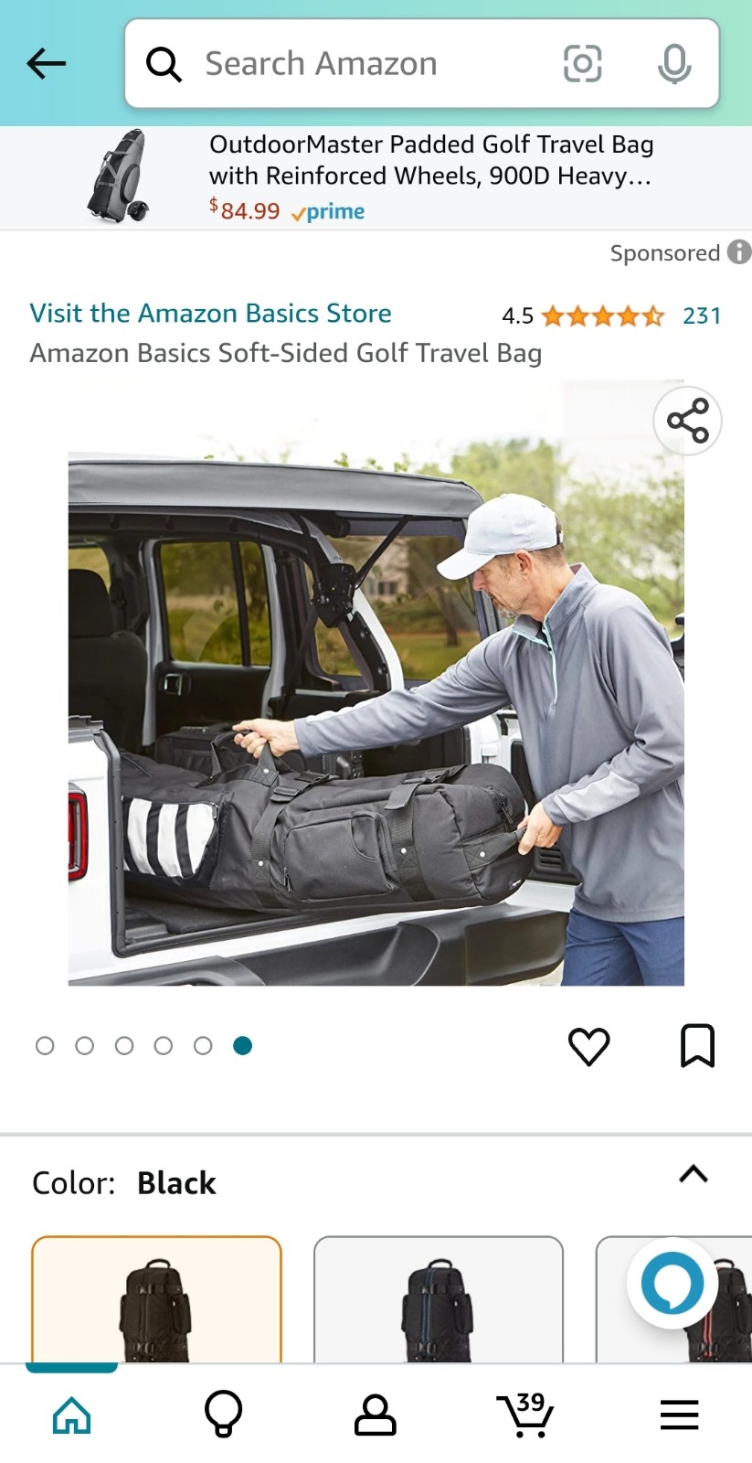 Amazon Basics Soft-Sided Golf Travel Bag