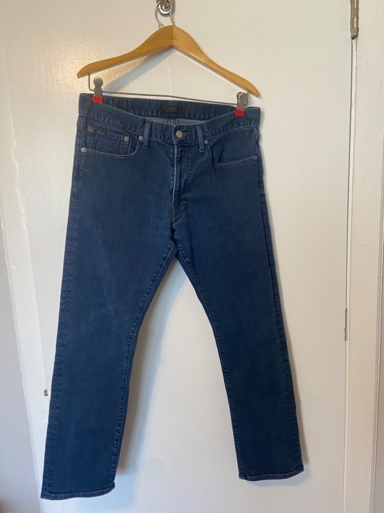 Men’s Vintage 90’s Polo Ralph Lauren Faded Black Tab Straight Legged Blue Jeans