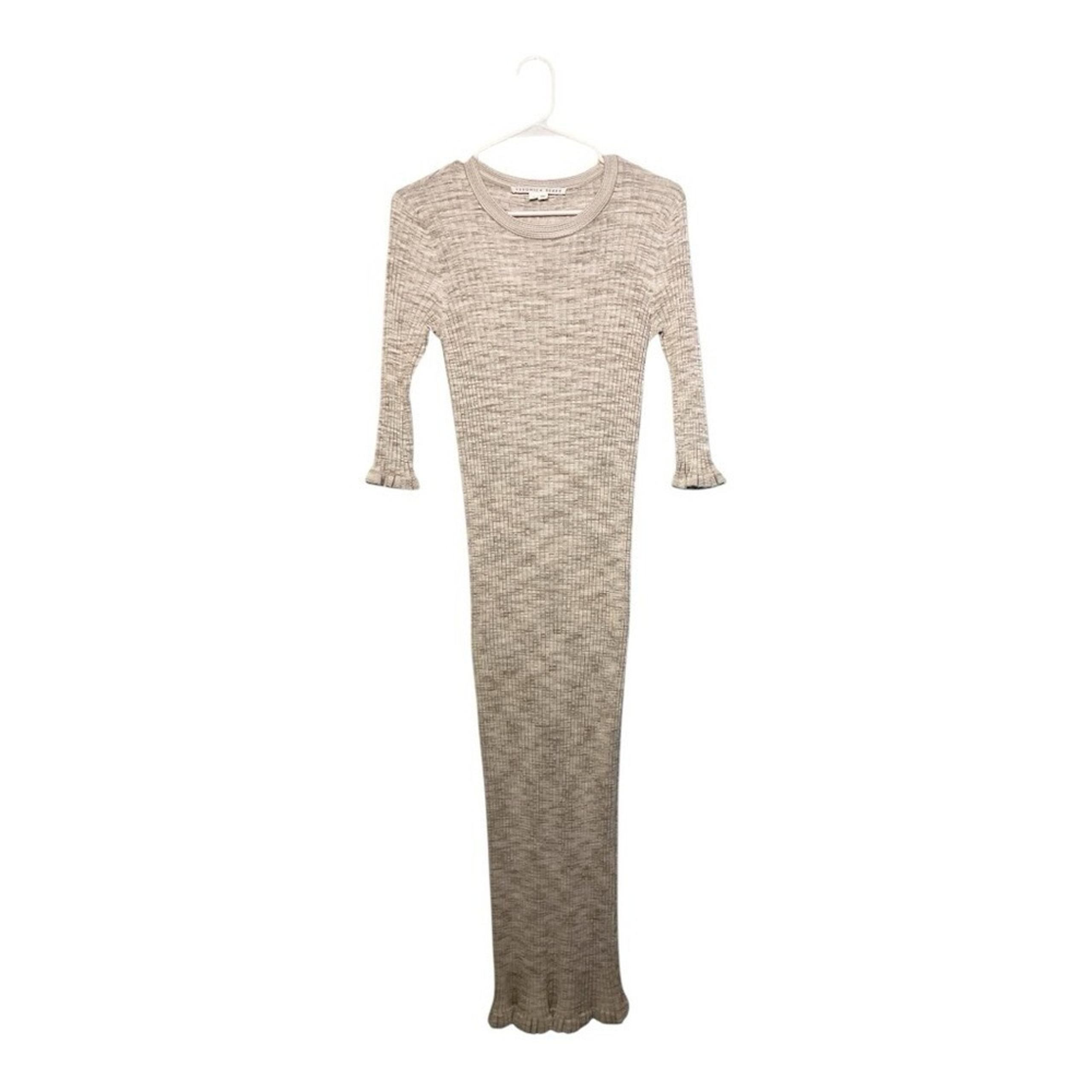 Women's Veronica Beard Richie Rib-knit space dyed 3/4 sleeve midi dress, medium