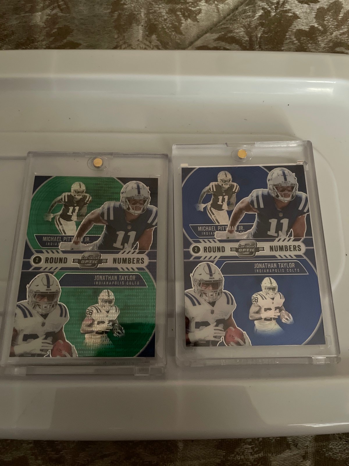 Jonathan Taylor Michael Pittman jr Two Contender Optic Round Numbers /99 and /27