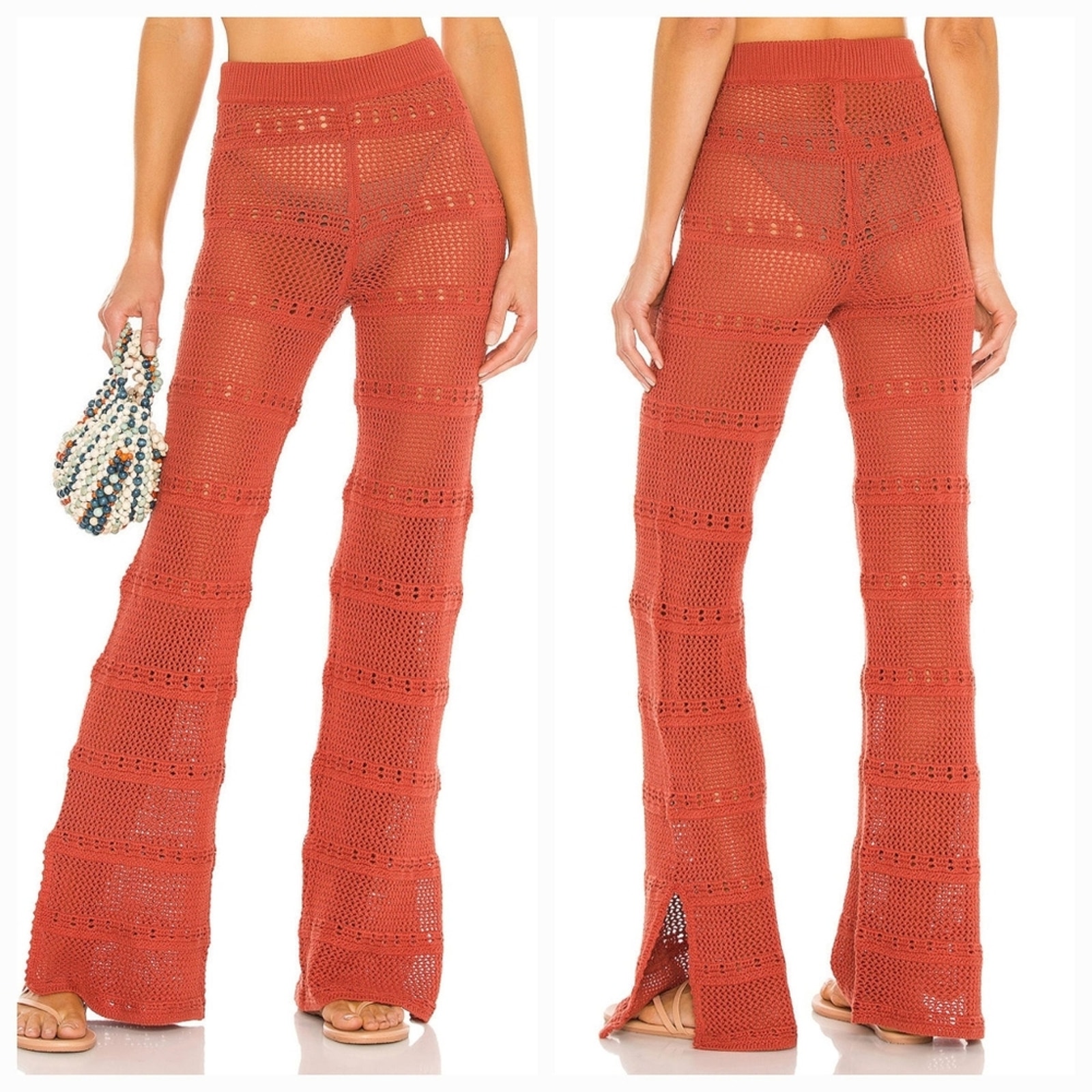 Tularosa Hayden Crochet Pant in Blood Orange Small