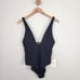 NWT Mara Hoffman Deep V-Neck One Piece Swim Black