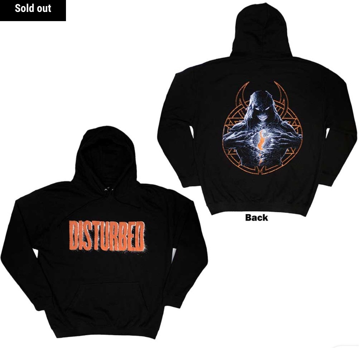 Disturbed Band Hoodie Black Men’s Size Large Pullover Metal Nu-Metal Vintage