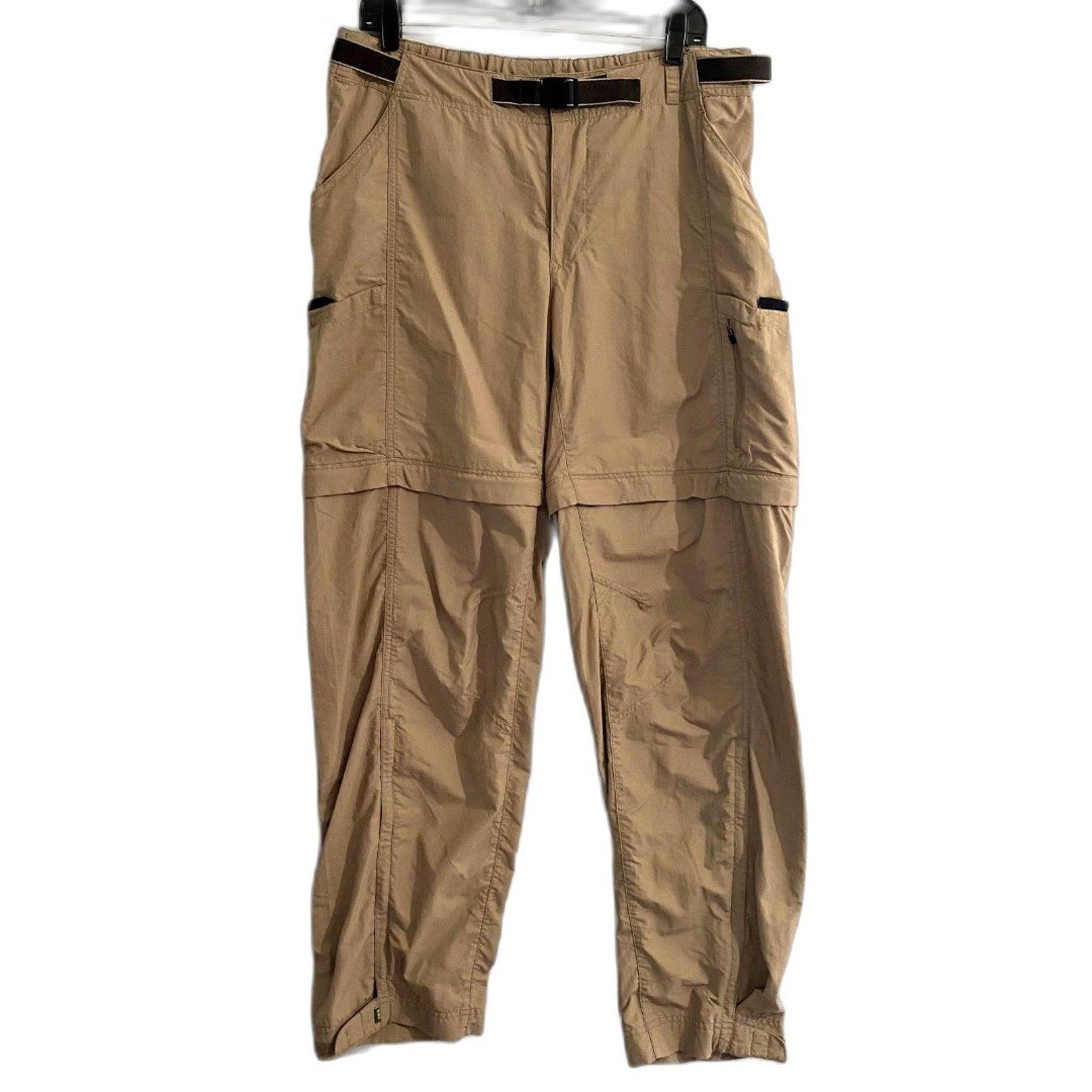 REI Women's UPF 50+ Convertible Nylon Cargo Pants Tan Khaki Belted Size 14 Tall