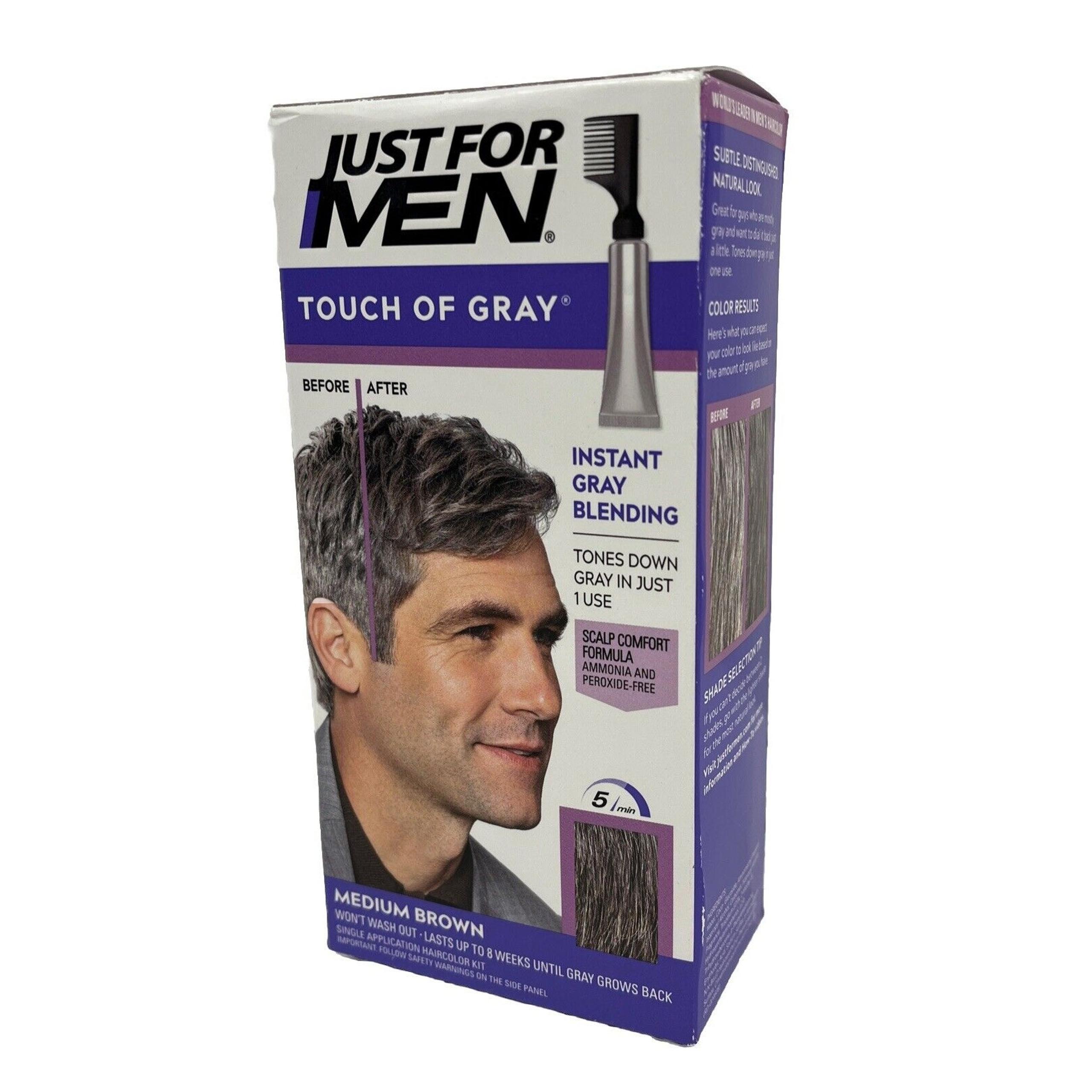 Just for Men Hair Color Touch of Gray Easy Comb-In T-35 Medium Brown